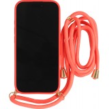 iPhone 17 Pro Case Hülle - Bio Eco-Friendly Vegan mit Handykette Necklace - Rot