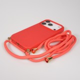 iPhone 17 Pro Case Hülle - Bio Eco-Friendly Vegan mit Handykette Necklace - Rot