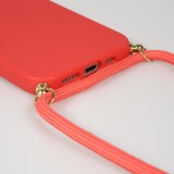iPhone 17 Pro Case Hülle - Bio Eco-Friendly Vegan mit Handykette Necklace - Rot