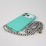 iPhone 17 Pro Max Case Hülle - Bio Eco-Friendly Vegan mit Handykette Necklace - Türkis