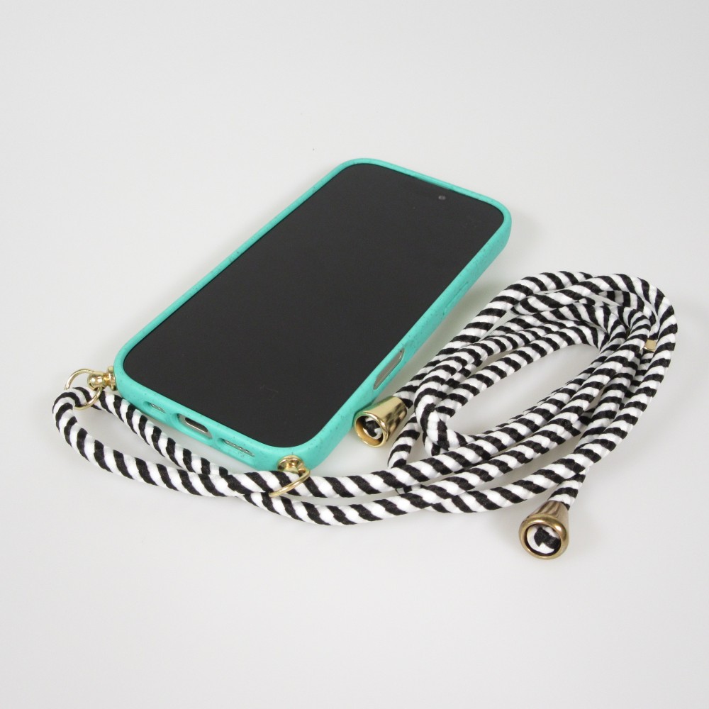 iPhone 17 Pro Max Case Hülle - Bio Eco-Friendly Vegan mit Handykette Necklace - Türkis