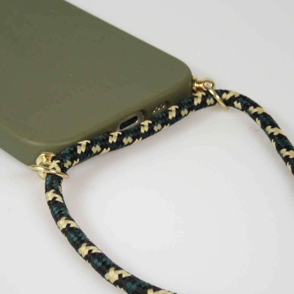 iPhone 17 Pro Case Hülle - Bio Eco-Friendly Vegan mit Handykette Necklace - Dunkelgrün