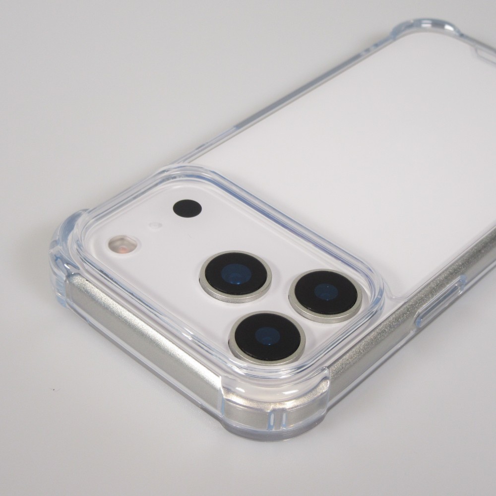 Coque iPhone 17 Pro - Bumper Glass Hybrid TPU silicone anti-choc - Transparent