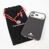 iPhone 17 Pro Case Hülle - Carbomile Schutzcase aus echtem Aramid Carbonfaser - Schwarz