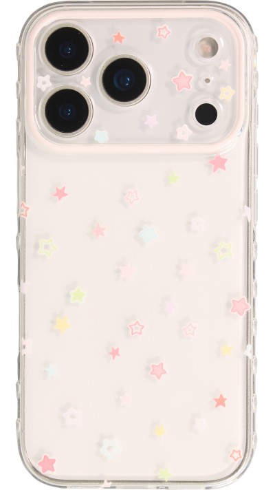 iPhone 17 Pro Case Hülle - Cute Stars aus Flexiblem Silikon Süsses Kawaii-Design mit Weichem Schutz - Transparent