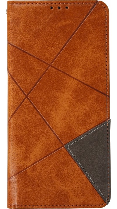 Coque iPhone 17 Pro - Flip Géometrique brun clair