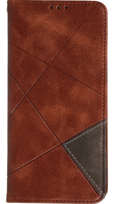 Coque iPhone 17 Pro - Flip Géometrique brun foncé