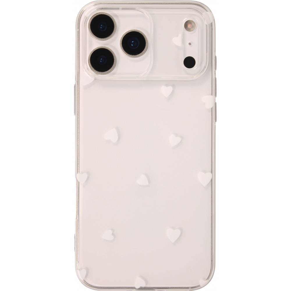 iPhone 17 Pro Max Case Hülle - Gummi kleines Herz - Weiss