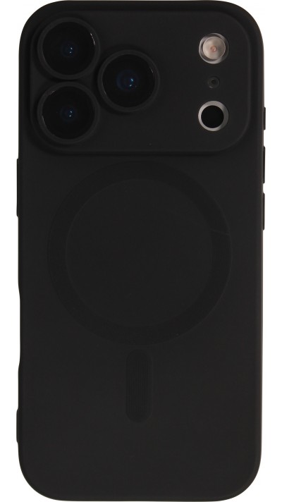 Coque iPhone 17 Pro Max - Gel souple avec vitre de protection caméra MagSafe - Noir