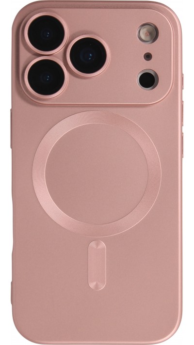 Coque iPhone 17 Pro Max - Gel souple avec vitre de protection caméra MagSafe - Rose