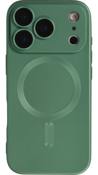 iPhone 17 Pro Max Case Hülle - Gummi weich mit Kameraschutzglas MagSafe - Grün