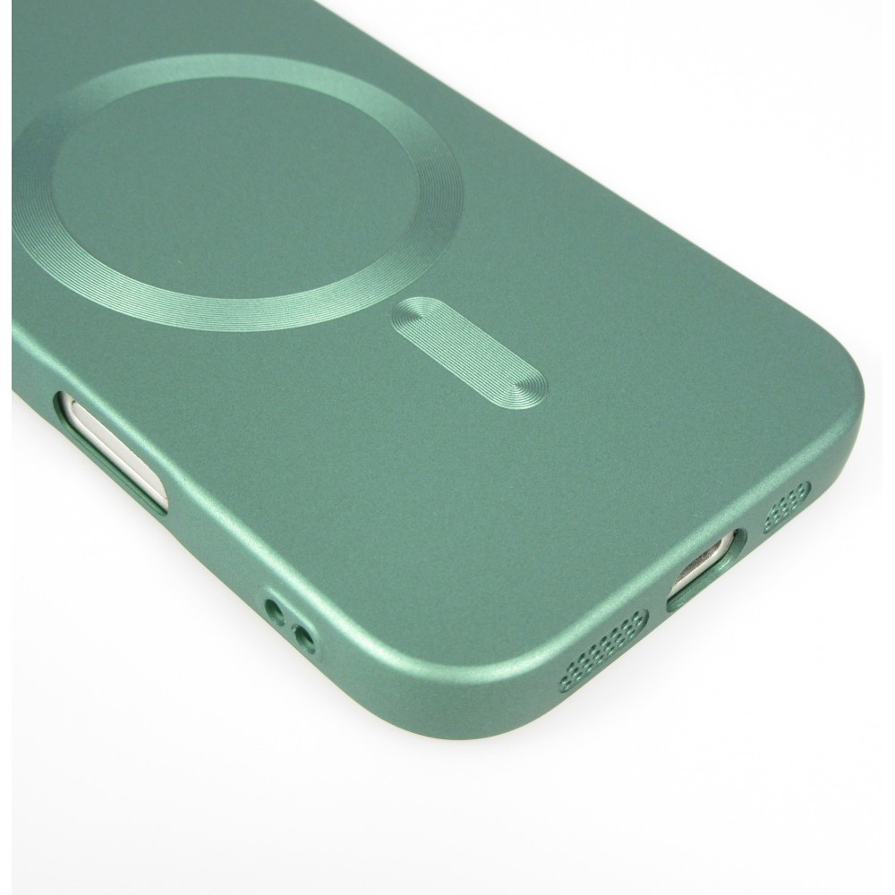 iPhone 17 Pro Max Case Hülle - Gummi weich mit Kameraschutzglas MagSafe - Grün