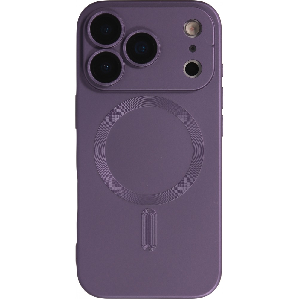 iPhone 17 Pro Max Case Hülle - Gummi weich mit Kameraschutzglas MagSafe - Violett