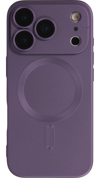 iPhone 17 Pro Max Case Hülle - Gummi weich mit Kameraschutzglas MagSafe - Violett