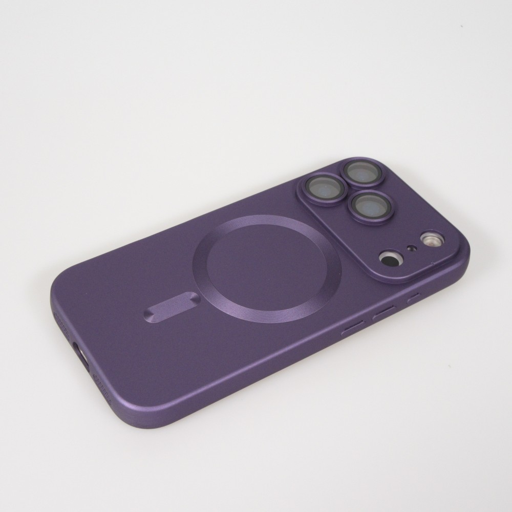 iPhone 17 Pro Max Case Hülle - Gummi weich mit Kameraschutzglas MagSafe - Violett