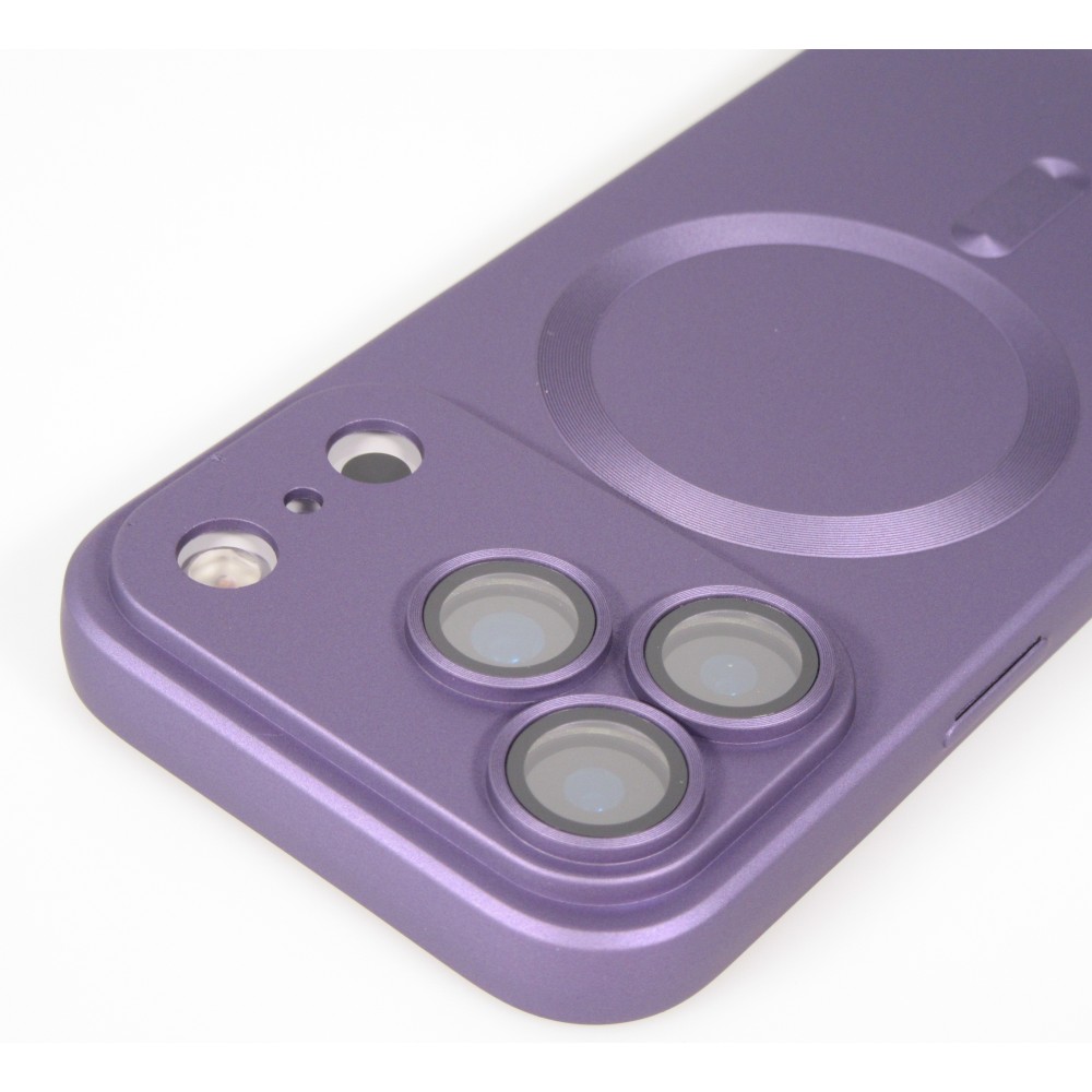 iPhone 17 Pro Max Case Hülle - Gummi weich mit Kameraschutzglas MagSafe - Violett