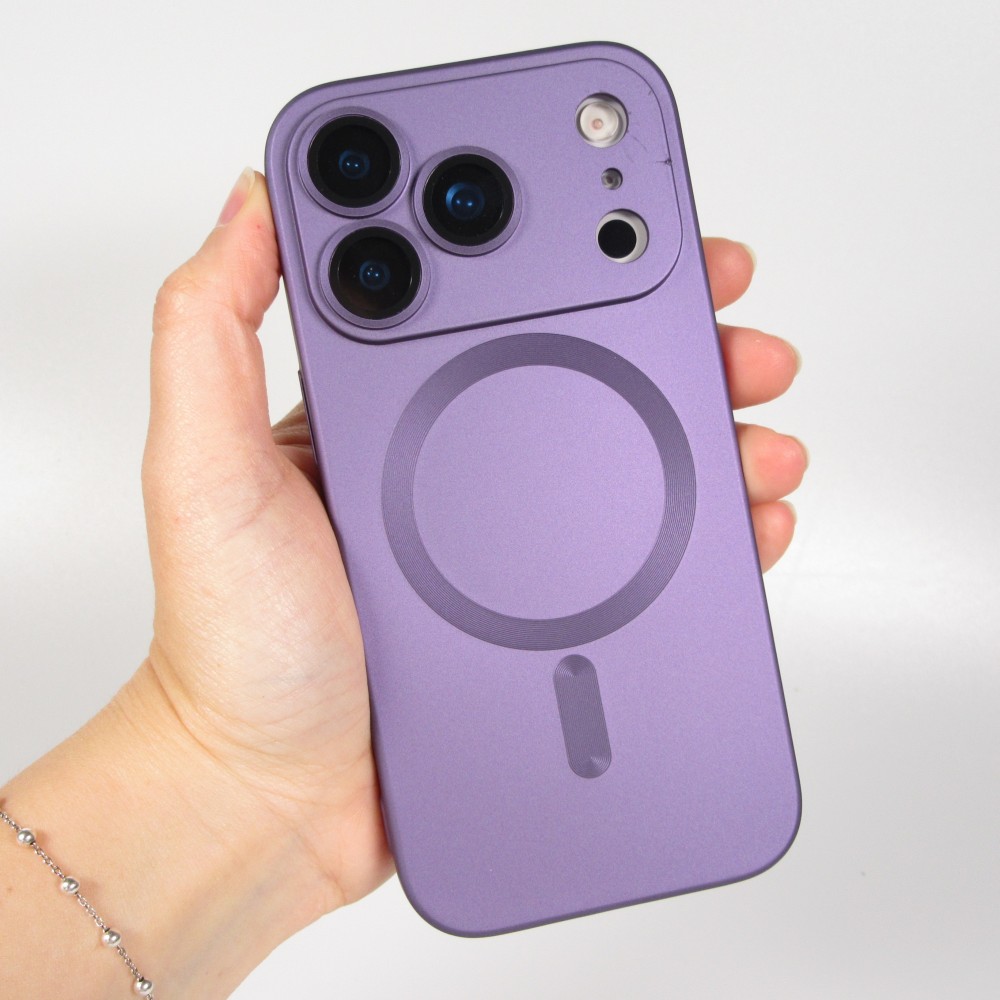 iPhone 17 Pro Max Case Hülle - Gummi weich mit Kameraschutzglas MagSafe - Violett