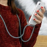Hülle iPhone 17 Pro Max - Gummi transparent mit Seil - Schwarz