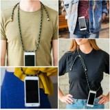 Hülle iPhone 17 Pro Max - Gummi transparent mit Seil - Schwarz