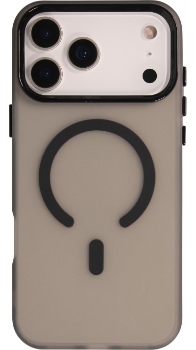 iPhone 17 Pro Max Case Hülle - Jelly Color Semi-transparent mit MagSafe - Orange - Schwarz