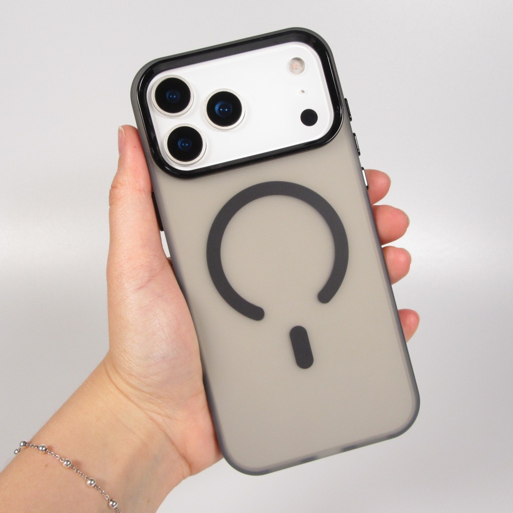 Coque iPhone 17 Pro Max - Jelly Color semi-transparent avec MagSafe - Noir
