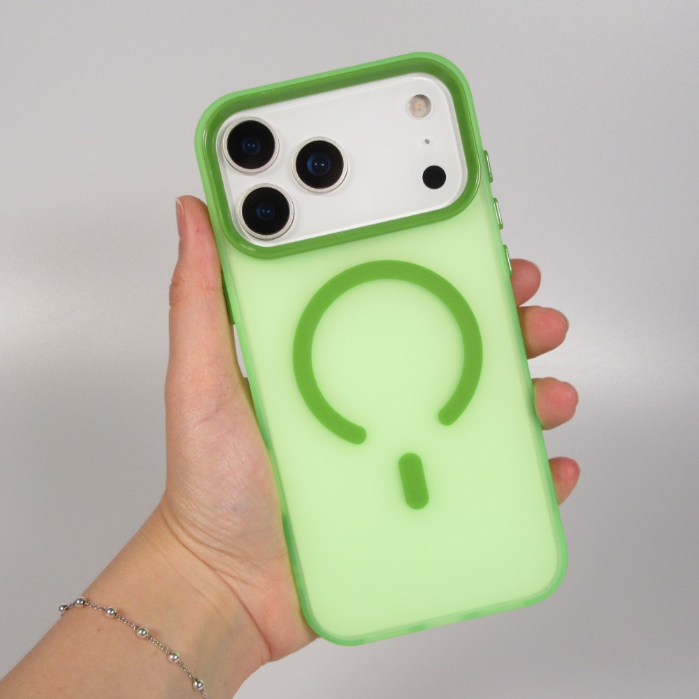 Coque iPhone 17 Pro Max - Jelly Color semi-transparent avec MagSafe - Vert