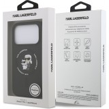 Coque iPhone 17 Air - Karl Lagerfeld Liquid en silicone avec design Karl et Choupette compatible MagSafe - Noir