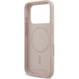 Coque iPhone 17 Pro - Karl Lagerfeld Liquid en silicone avec design tête Karl et Choupette compatible MagSafe - Rose