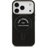 Coque iPhone 17 Pro - Karl Lagerfeld PU RSG Logo MagSafe élégante et protectrice - Noir