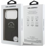Coque iPhone 17 Pro - Karl Lagerfeld PU RSG Logo MagSafe élégante et protectrice - Noir