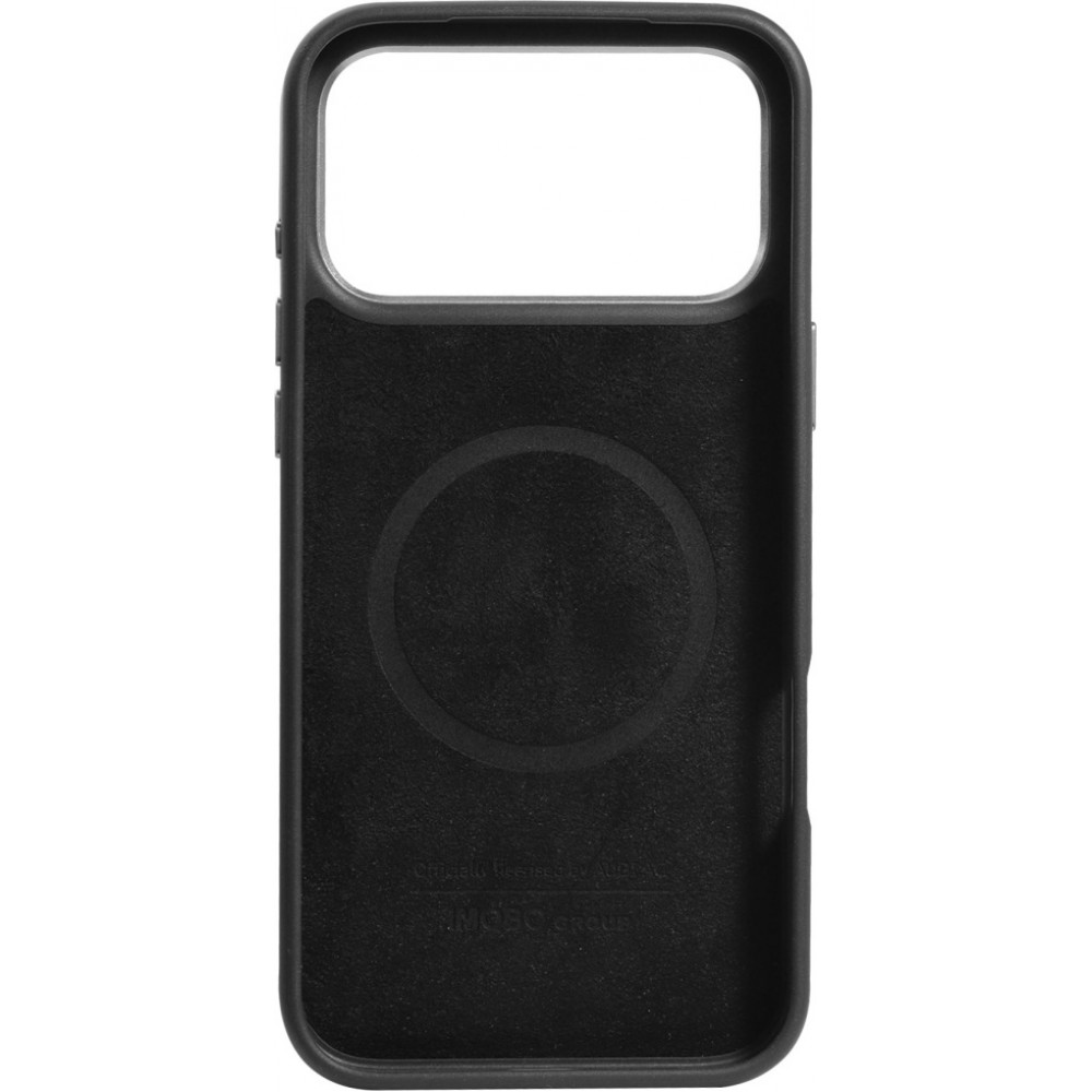 Coque iPhone 17 Pro Max - Audi TT MagSafe en cuir synth&eacute;tique avec le logo en relief - Noir