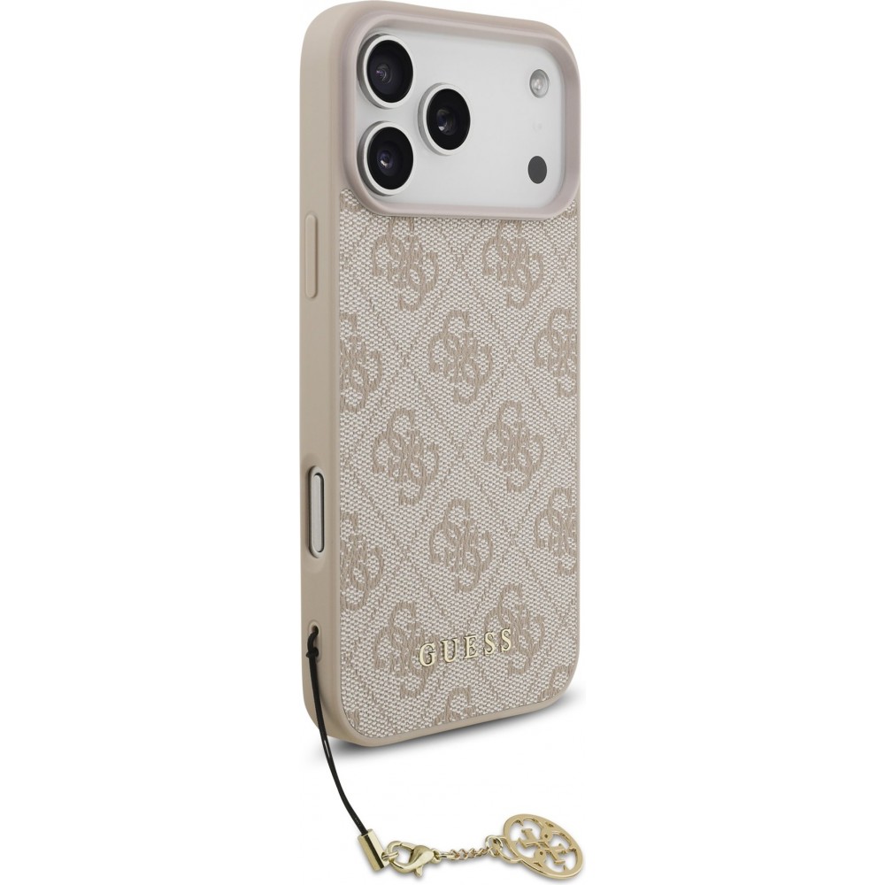 Coque iPhone 17 Pro Max - Guess 4G charm protection élégante design raffiné accessoire tendance - Rose