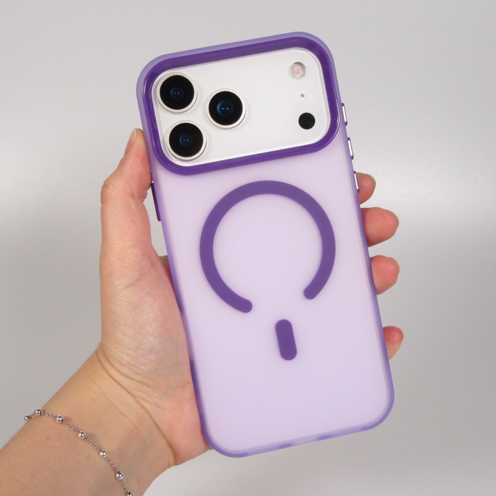 iPhone 17 Pro Max Case Hülle - Jelly Color Semi-transparent mit MagSafe - Violett