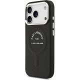 Coque iPhone 17 Pro Max - Karl Lagerfeld PU RSG Logo MagSafe &eacute;l&eacute;gante et protectrice - Noir