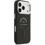 Coque iPhone 17 Pro Max - Karl Lagerfeld PU RSG Logo MagSafe &eacute;l&eacute;gante et protectrice - Noir