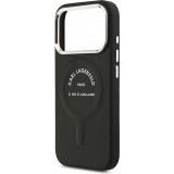 Coque iPhone 17 Pro Max - Karl Lagerfeld PU RSG Logo MagSafe &eacute;l&eacute;gante et protectrice - Noir