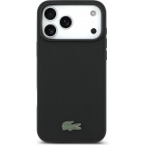 iPhone 17 Pro Max Case H&uuml;lle - Lacoste Iconic Petit Pique MagSafe mit Magnetportemonnaie - Schwarz