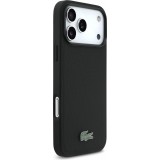 iPhone 17 Pro Max Case H&uuml;lle - Lacoste Iconic Petit Pique MagSafe mit Magnetportemonnaie - Schwarz