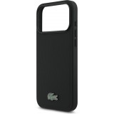 iPhone 17 Pro Max Case H&uuml;lle - Lacoste Iconic Petit Pique MagSafe mit Magnetportemonnaie - Schwarz
