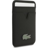 iPhone 17 Pro Max Case H&uuml;lle - Lacoste Iconic Petit Pique MagSafe mit Magnetportemonnaie - Schwarz