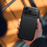 Hülle iPhone 17 Pro Max - Qialino Echtleder (MagSafe kompatibel) - Schwarz