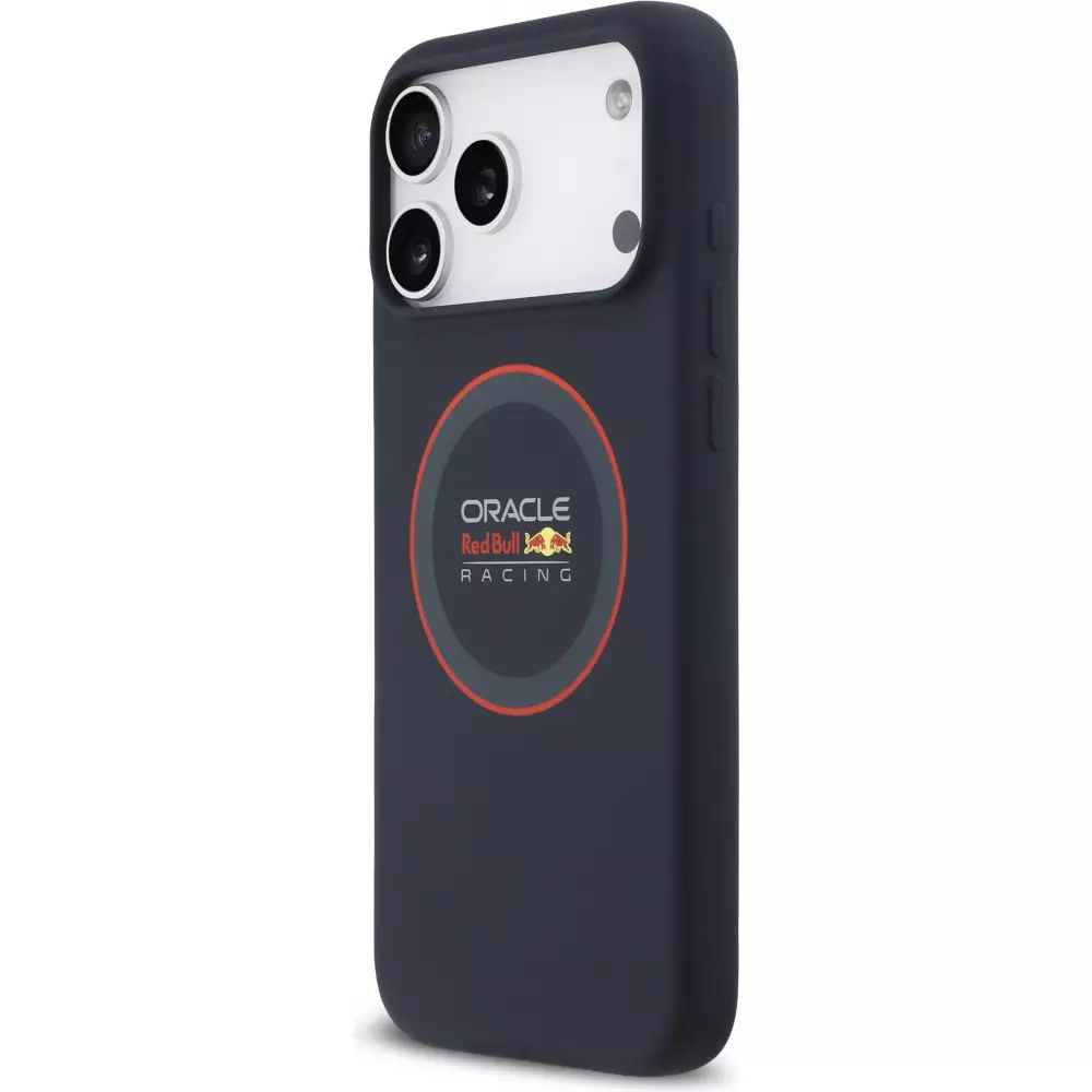 Coque iPhone 17 Pro Max - Red Bull Racing MagSafe en silicone avec anneau rouge - Bleu