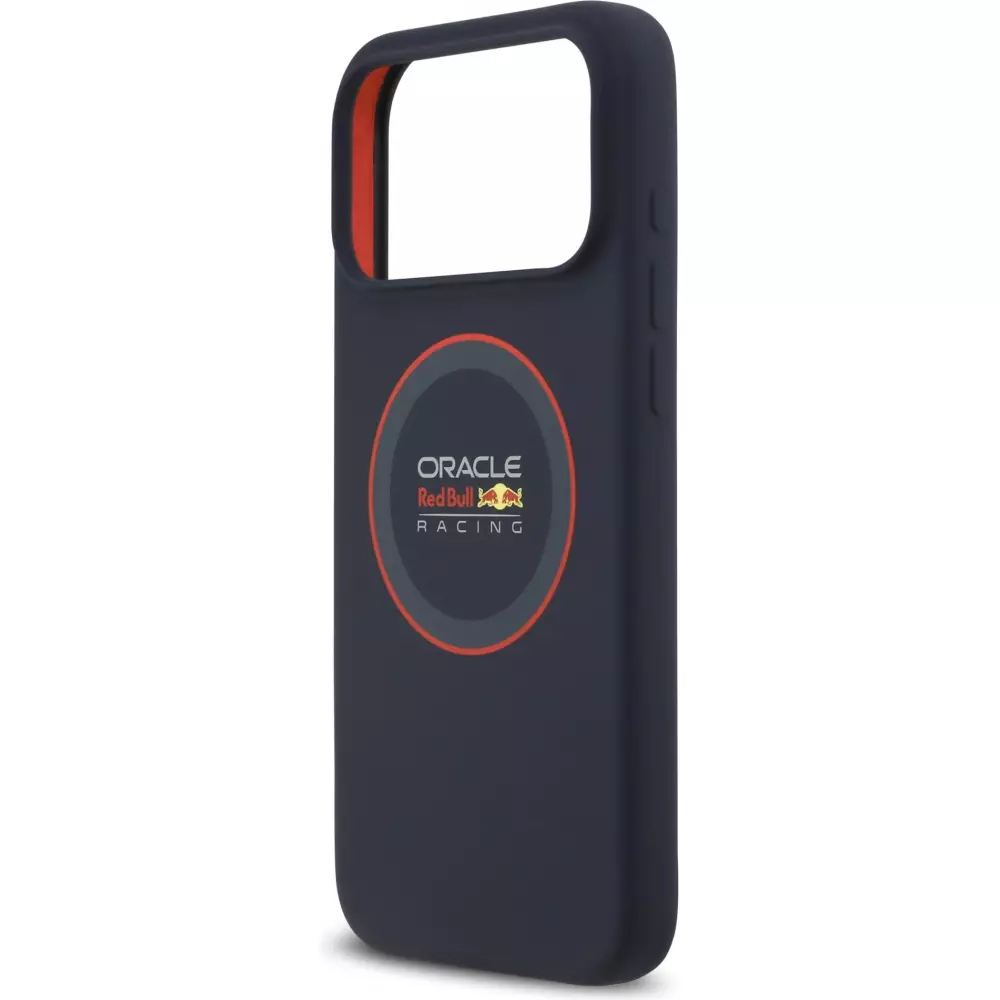 Coque iPhone 17 Pro Max - Red Bull Racing MagSafe en silicone avec anneau rouge - Bleu