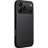 Coque iPhone 17 Pro - Qialino cuir véritable (compatible MagSafe) - Noir