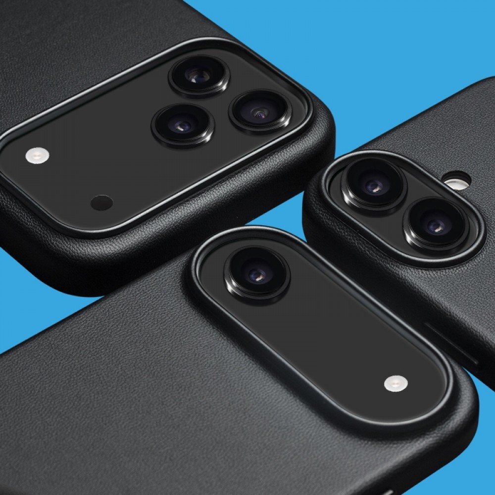 Coque iPhone 17 Pro - Qialino cuir véritable (compatible MagSafe) - Noir