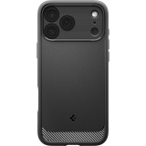 Coque iPhone 17 Pro - Spigen Rugged Armor MagFit compatible MagSafe r&eacute;sistante et durable - Noir