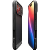 Coque iPhone 17 Pro - Spigen Rugged Armor MagFit compatible MagSafe r&eacute;sistante et durable - Noir