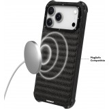 iPhone 17 Pro Max Case Hülle - Youngkit Canvas aus Stoff und mit silikonverstärkten Ecken, kompatibel mit MagSafe - Bordeaux