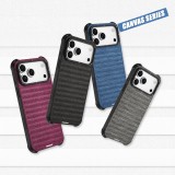 iPhone 17 Pro Max Case Hülle - Youngkit Canvas aus Stoff und mit silikonverstärkten Ecken, kompatibel mit MagSafe - Bordeaux