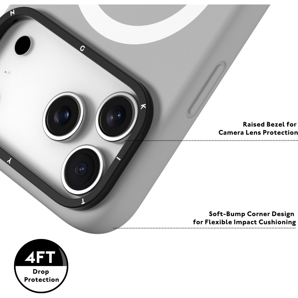 Coque iPhone 17 Pro Max - Youngkit Gel Cream Series MagSafe - Gris